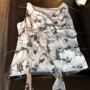 Black and white blouse Ann Taylor loft petites